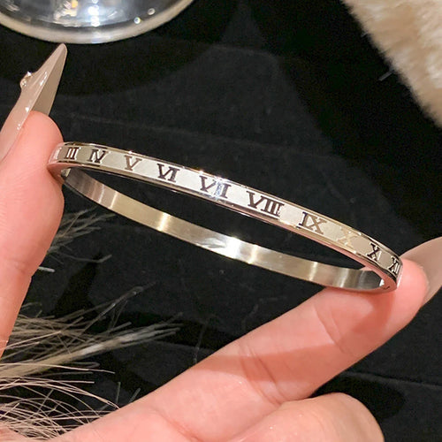 ZAKOL 5/1pcs Sparkling Zirconia Inlaid Stainless Steel Bracelet Set