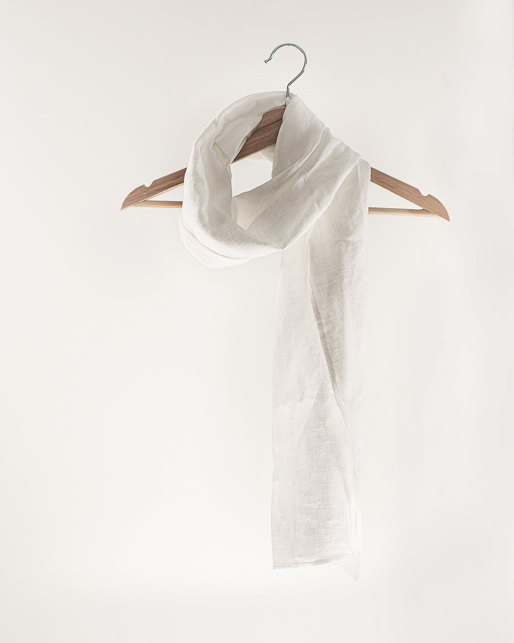 White linen lightweight scarf